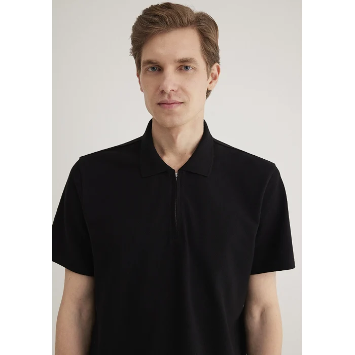 Mavi 0612525-900 Yarı Fermuarlı Siyah Polo Tişört