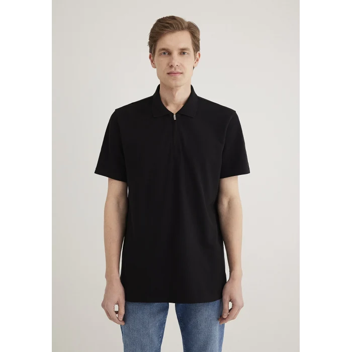 Mavi 0612525-900 Yarı Fermuarlı Siyah Polo Tişört