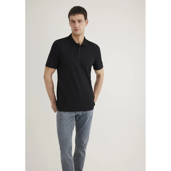 Mavi 0611837-900 Siyah TENCEL TM Polo Tişört