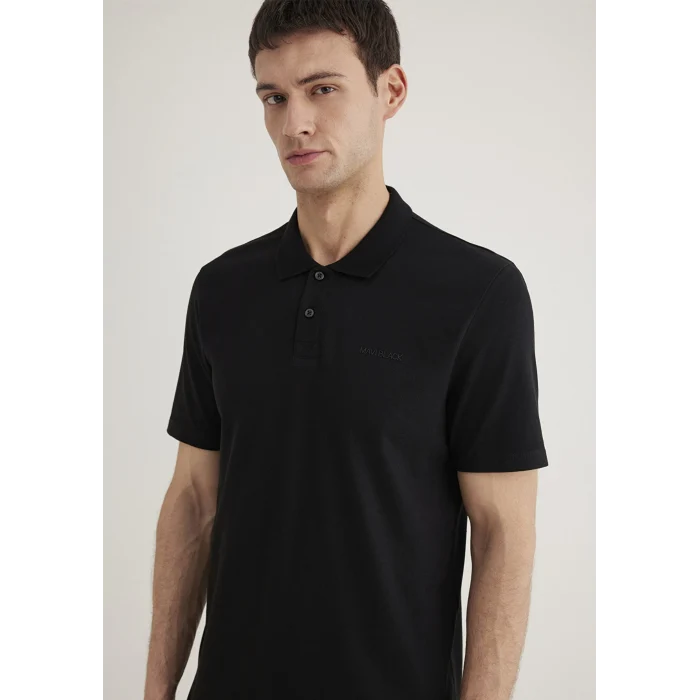 Mavi 0611837-900 Siyah TENCEL TM Polo Tişört