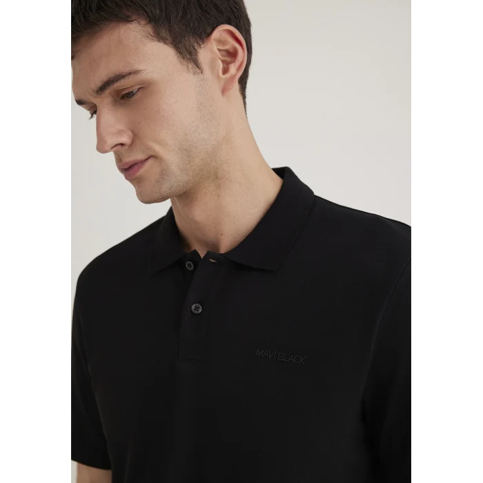 Mavi 0611837-900 Siyah TENCEL TM Polo Tişört