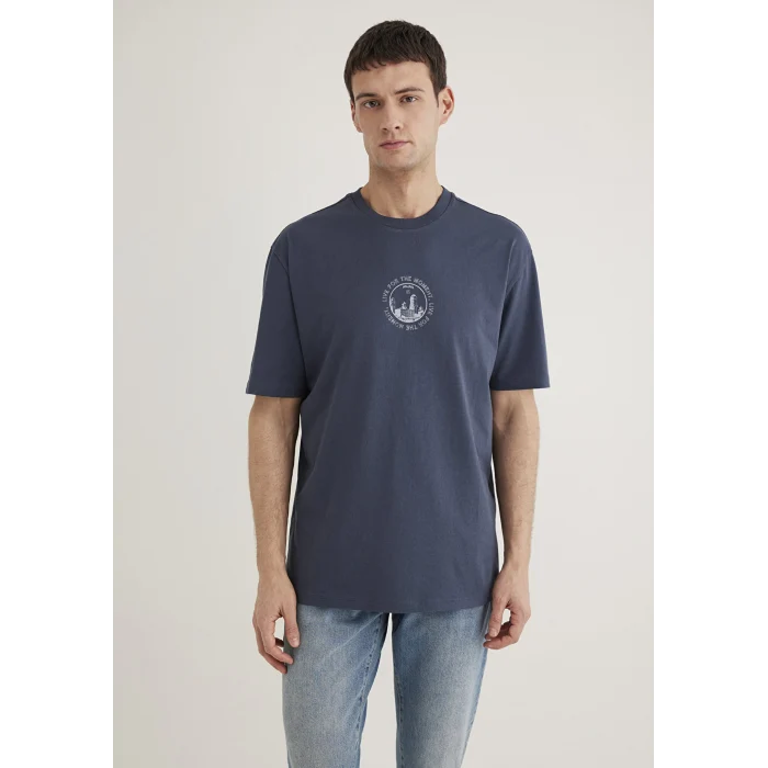 Mavi 0612627-70726 Baskılı Lacivert Tişört