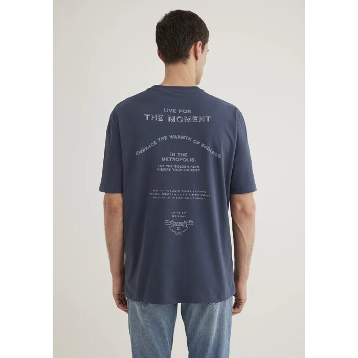Mavi 0612627-70726 Baskılı Lacivert Tişört
