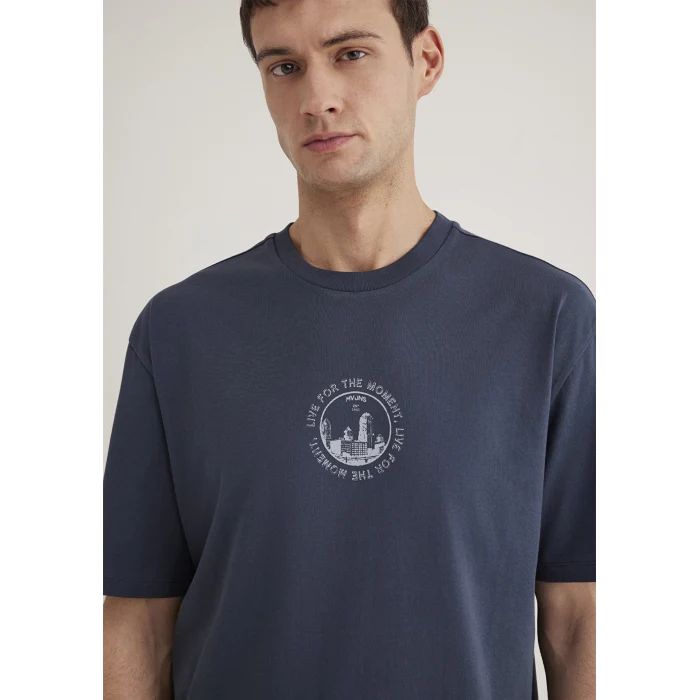 Mavi 0612627-70726 Baskılı Lacivert Tişört