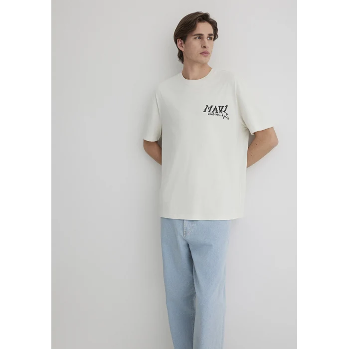 Mavi 0612572-70142 Baskılı Gri Tişört