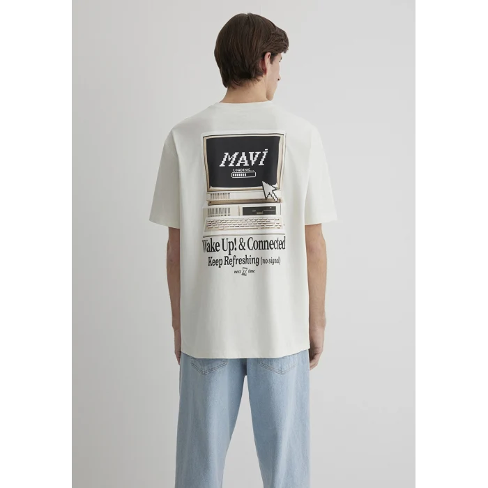 Mavi 0612572-70142 Baskılı Gri Tişört