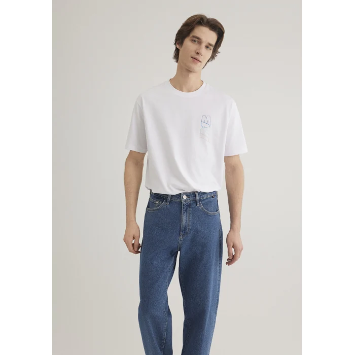 Mavi 0612350-620 Mavi Logo Sırt Baskılı Beyaz Tişört