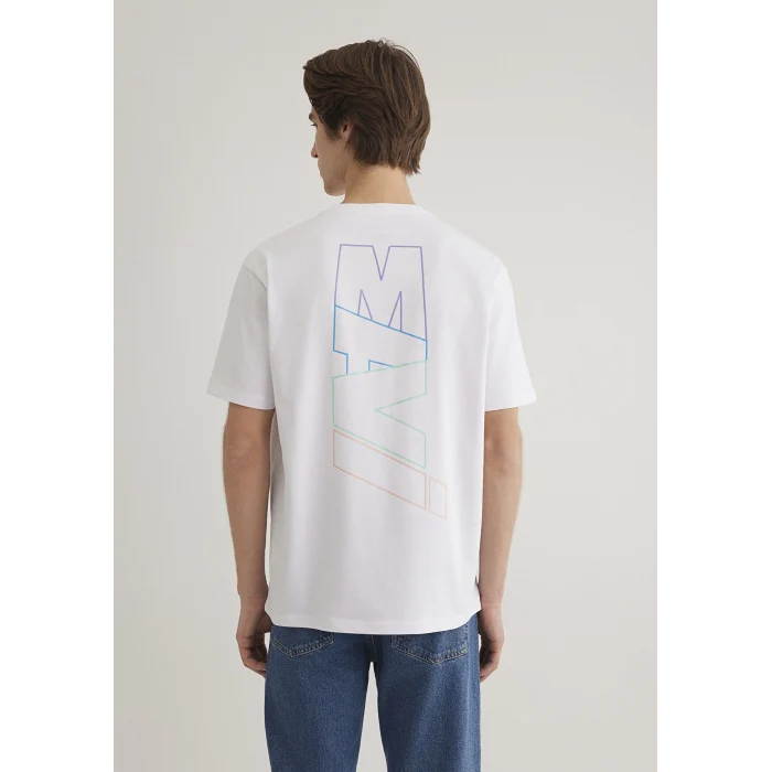 Mavi 0612350-620 Mavi Logo Sırt Baskılı Beyaz Tişört