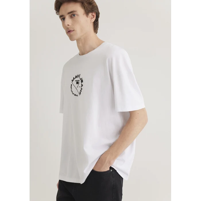 Mavi 0611719-620 Mavi Jeans Sırt Baskılı Beyaz Tişört