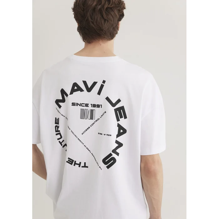 Mavi 0611719-620 Mavi Jeans Sırt Baskılı Beyaz Tişört