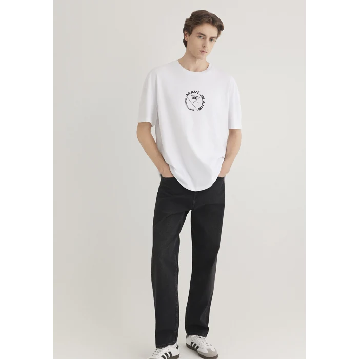 Mavi 0611719-620 Mavi Jeans Sırt Baskılı Beyaz Tişört