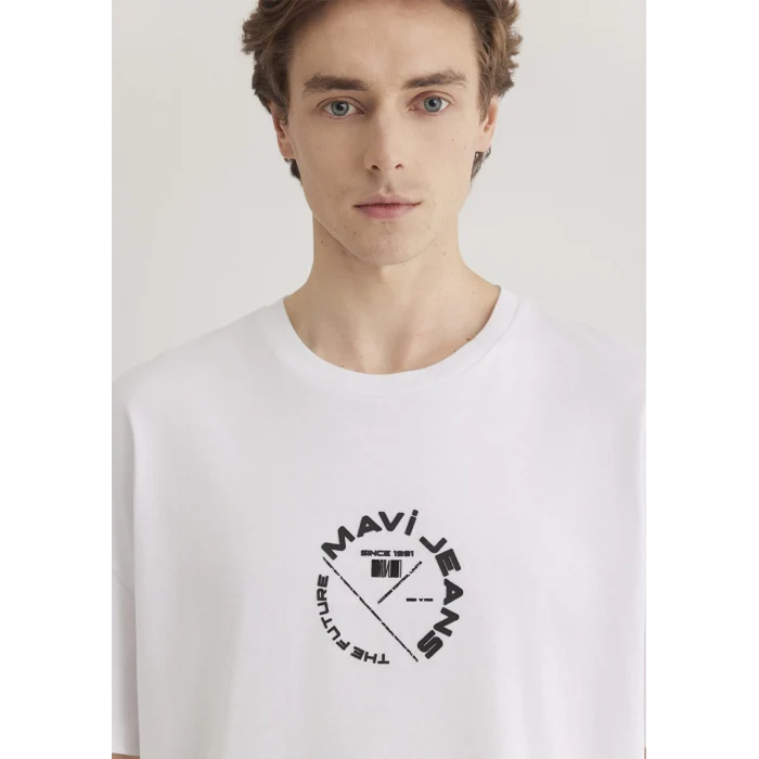 Mavi 0611719-620 Mavi Jeans Sırt Baskılı Beyaz Tişört