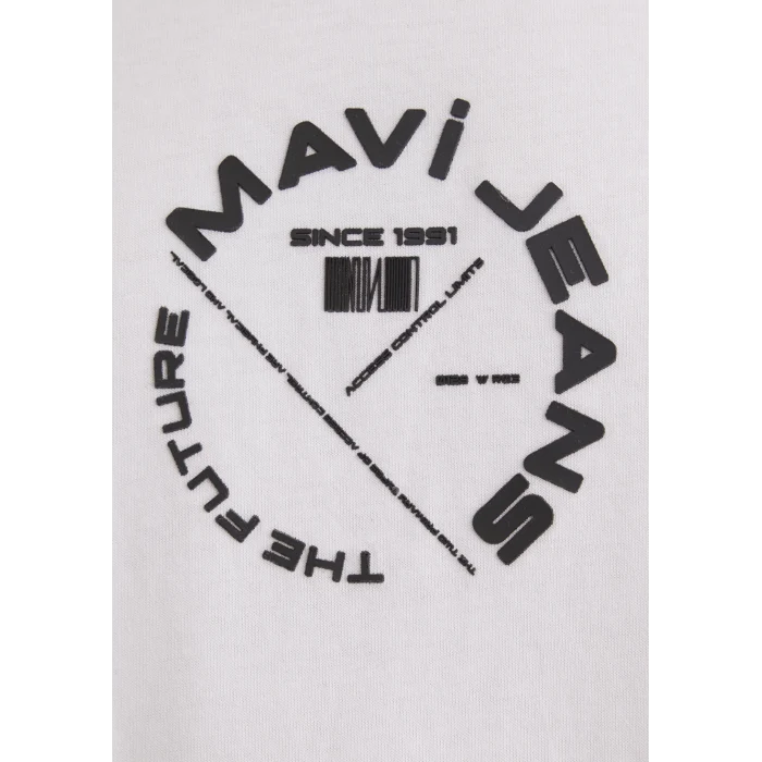 Mavi 0611719-620 Mavi Jeans Sırt Baskılı Beyaz Tişört