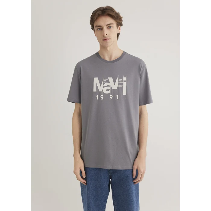 Mavi 0612461-80020 Mavi Logo Baskılı Gri Tişört