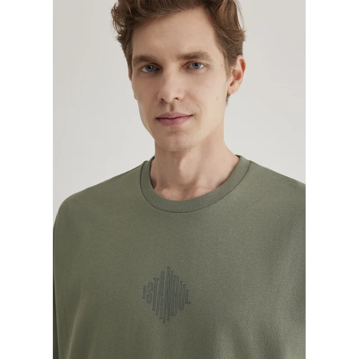 Mavi 0611882-80692 Sırt Baskılı Haki İstanbul Tişört