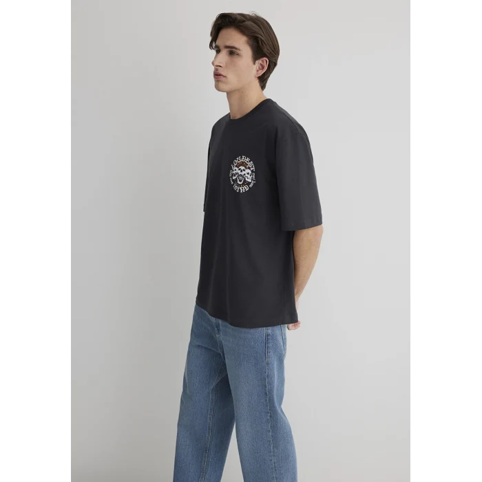 Mavi 0612702-70087 Kuru Kafa Baskılı Antrasit Tişört