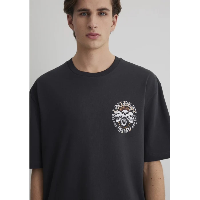 Mavi 0612702-70087 Kuru Kafa Baskılı Antrasit Tişört