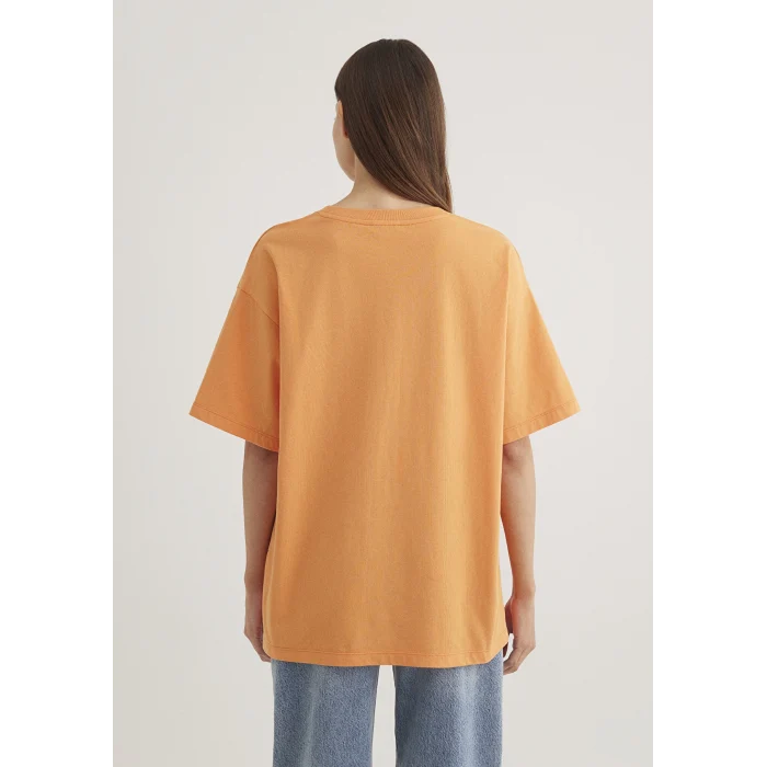 Mavi 1600843-71407 Mavi Logo Baskılı Turuncu Tişört