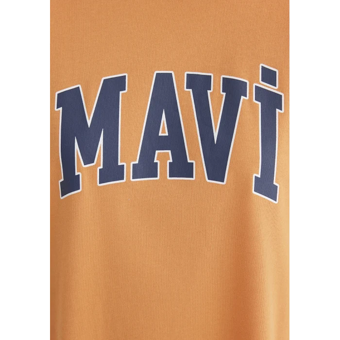Mavi 1600843-71407 Mavi Logo Baskılı Turuncu Tişört