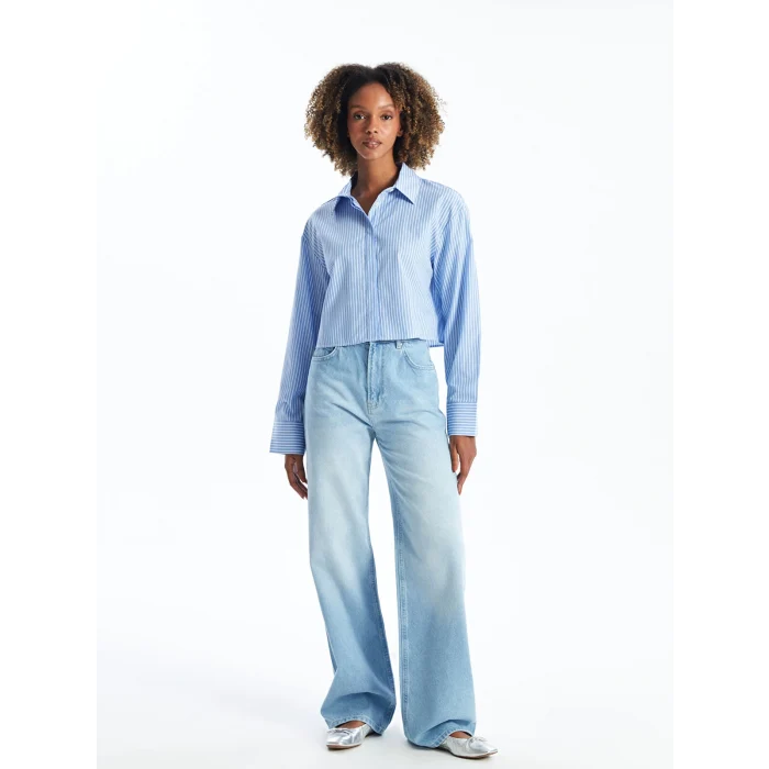 XSIDE Mavi Yüksek Bel Wideleg Kadın Jean Pantolon