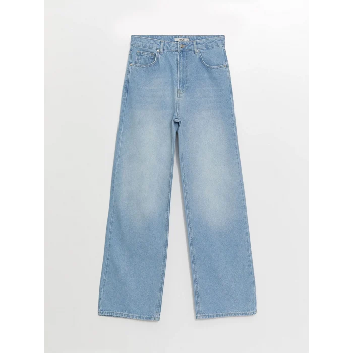 XSIDE Mavi Yüksek Bel Wideleg Kadın Jean Pantolon