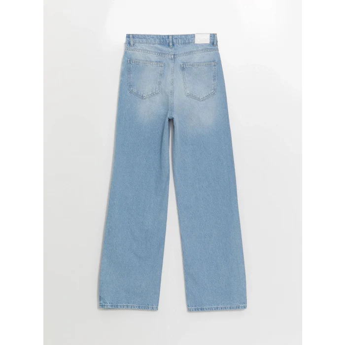 XSIDE Mavi Yüksek Bel Wideleg Kadın Jean Pantolon