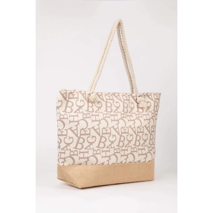 Defacto B9066 Pembe  Kadın Hasır Plaj Çantası