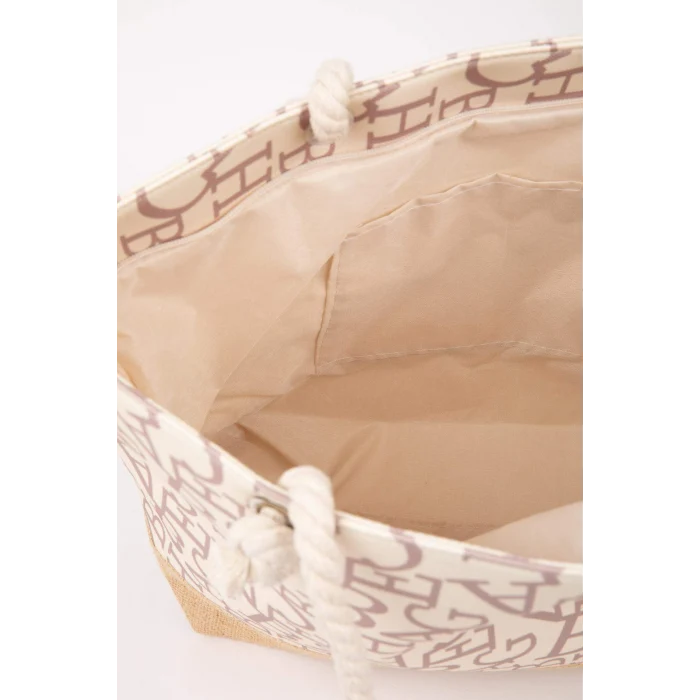 Defacto B9066 Pembe  Kadın Hasır Plaj Çantası