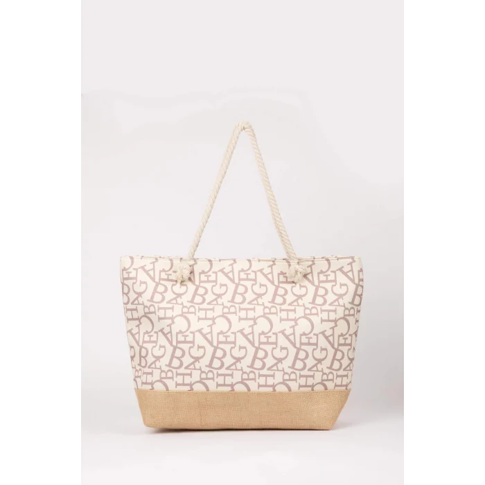 Defacto B9066 Pembe  Kadın Hasır Plaj Çantası