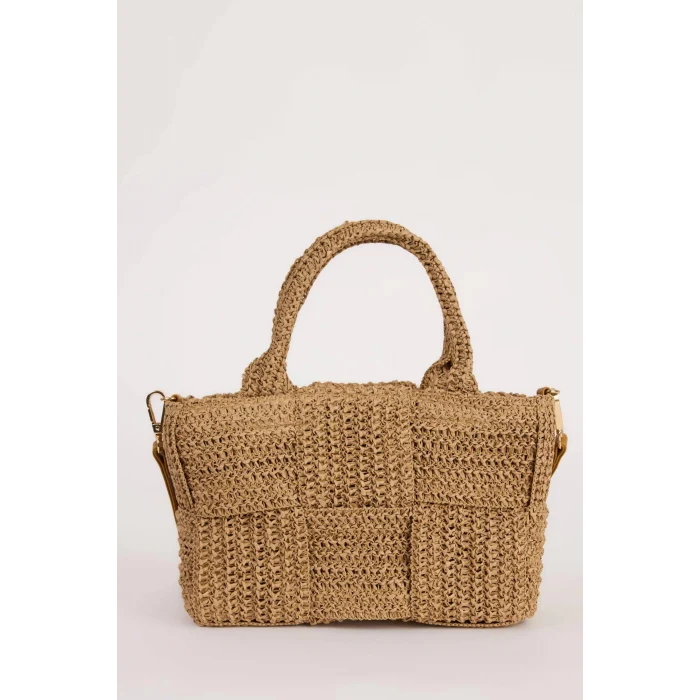 Defacto E1513 Bej Kadın Hasır Omuz Çantası