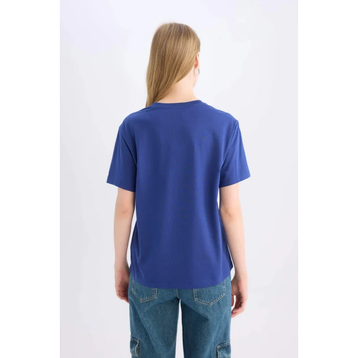 Defacto D9108 İndigo Coool Looney Tunes Regular Fit Baskılı Kısa Kollu Tişört