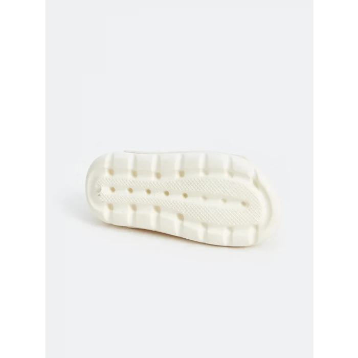 LCW STEPS Ekru Baskılı Çift Bantlı Kız Bebek Sandalet