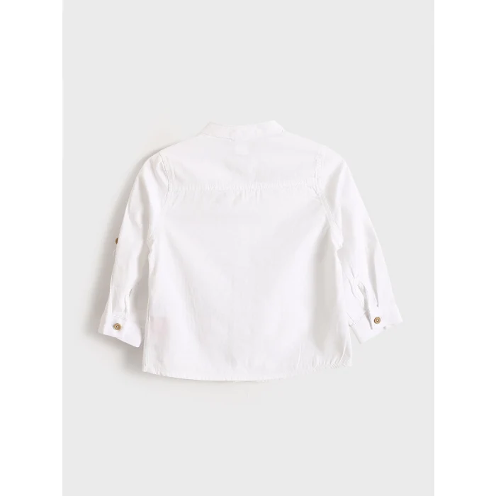 LCW Kids Beyaz Hakim Yaka Uzun Kollu Basic Erkek Bebek Gömlek
