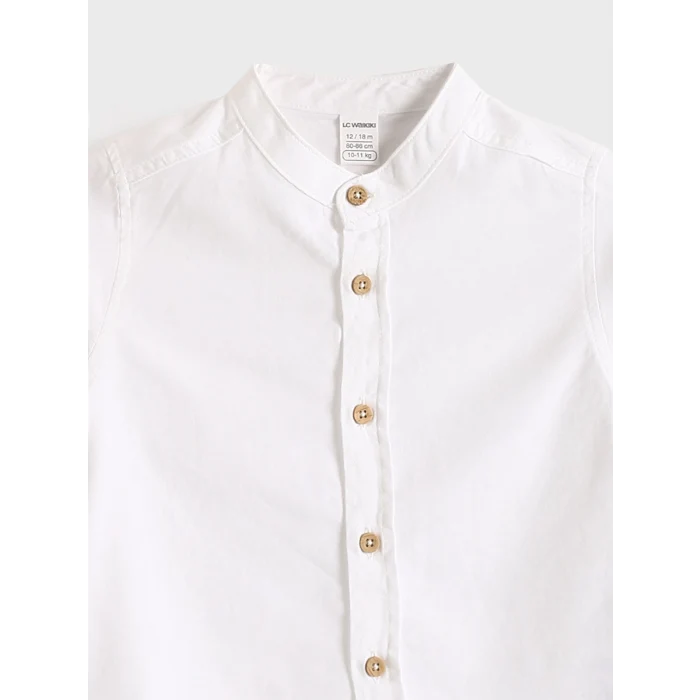LCW Kids Beyaz Hakim Yaka Uzun Kollu Basic Erkek Bebek Gömlek