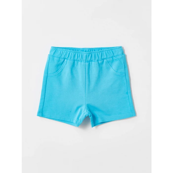 LCW baby Ekru Bisiklet Yaka Kısa Kollu Çizgili Erkek Bebek Tişört ve Şort 2li Takım