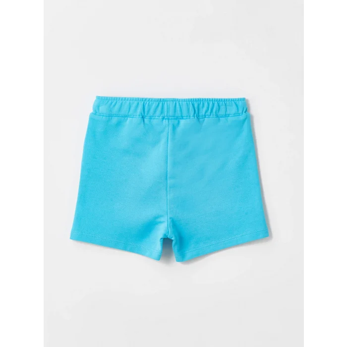 LCW baby Ekru Bisiklet Yaka Kısa Kollu Çizgili Erkek Bebek Tişört ve Şort 2li Takım