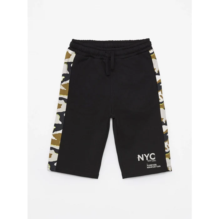 LCW Kids Siyah Beli Lastikli Baskılı Erkek Çocuk Roller