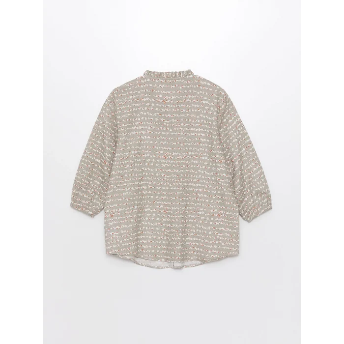 LCW Grace Bej Kaçık Yaka Desenli Kadın Bluz