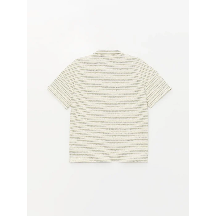 LCW Kids Yeşil Çizgili Kısa Kollu Erkek Çocuk Gömlek ve Şort