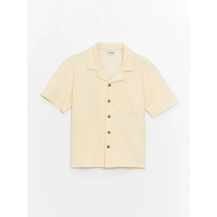 LCW Kids Bej Oversize Bisiklet Yaka Erkek Çocuk Tişört