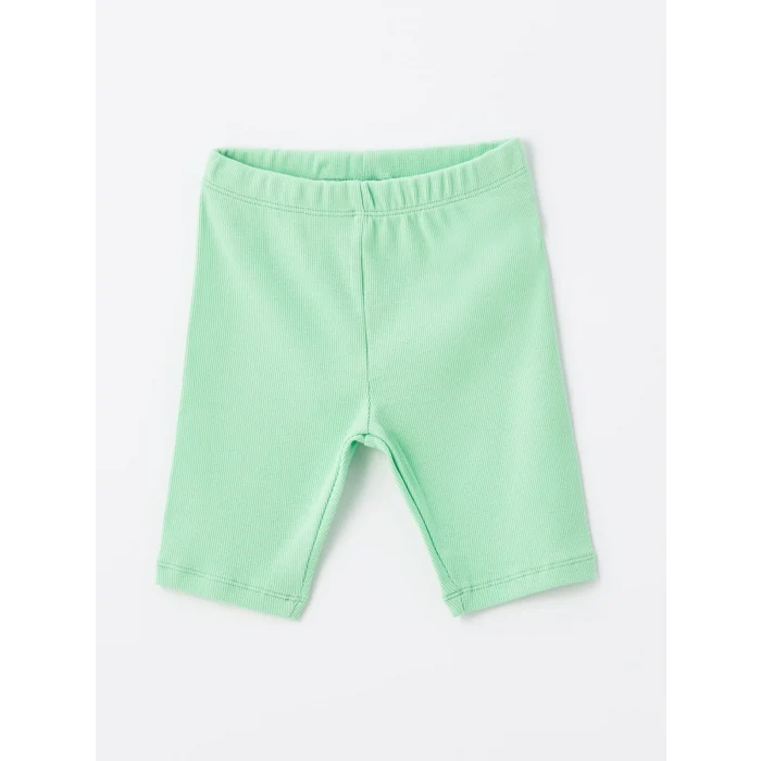 LCW Kids Yeşil Bisiklet Yaka Kız Bebek Bluz ve Şort 2li Takım