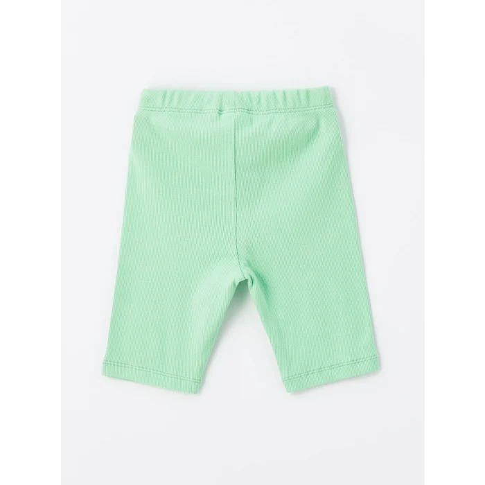 LCW Kids Yeşil Bisiklet Yaka Kız Bebek Bluz ve Şort 2li Takım