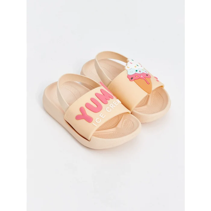 LCW STEPS Pembe Baskılı Kız Bebek Sandalet