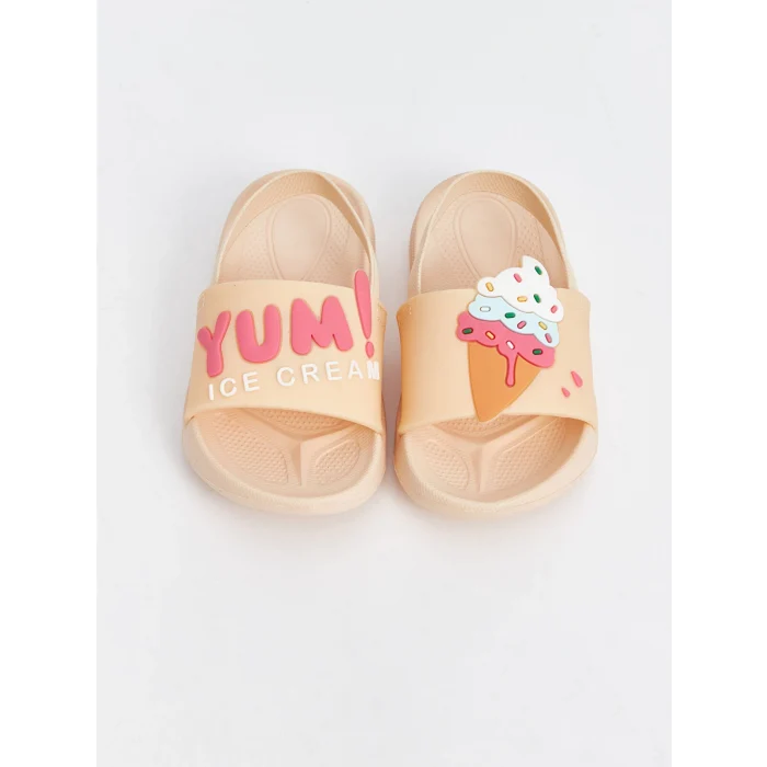 LCW STEPS Pembe Baskılı Kız Bebek Sandalet