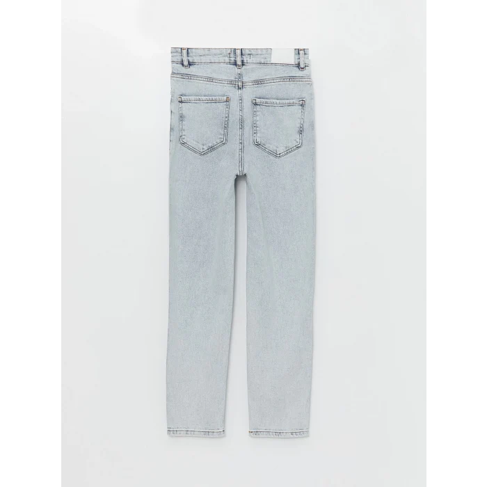 XSIDE Mavi Yüksek Bel Slim Mom Kadın Jean Pantolon