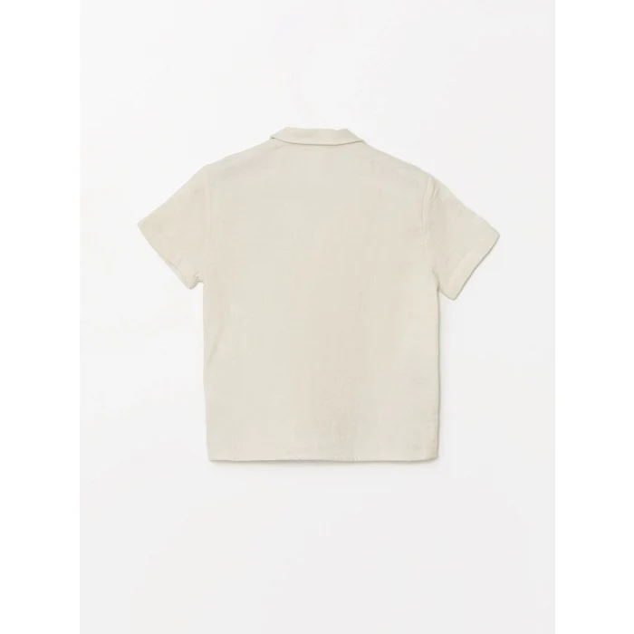 LCW Kids Bej Resort Yaka Kısa Kollu Erkek Bebek Gömlek ve Şort 2li Takım