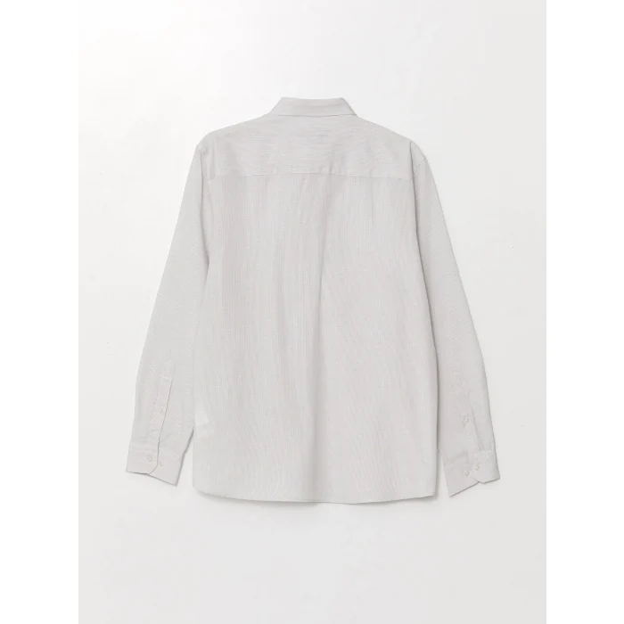 SOUTHBLUE Gri Slim Fit Uzun Kollu Poplin Erkek Gömlek