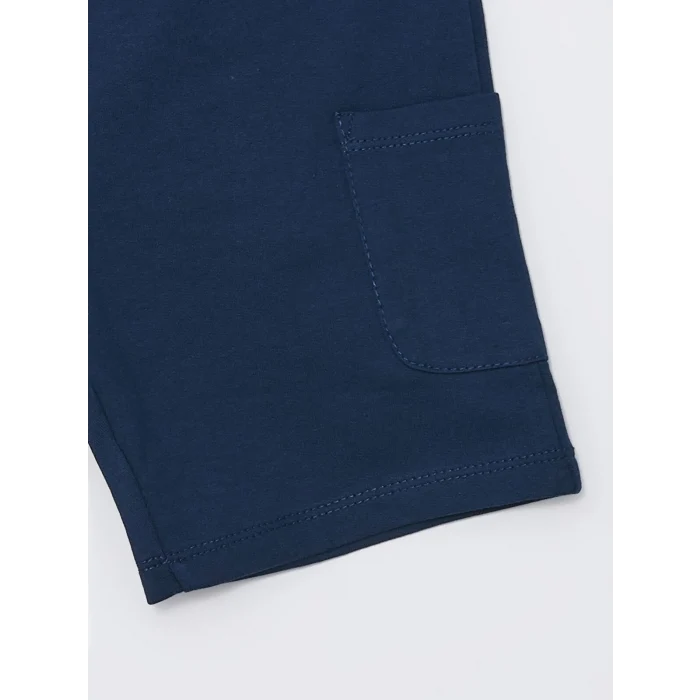 LCW Kids Yeşil Bisiklet Yaka Kısa Kollu Nakışlı Erkek Bebek Tişört ve Şort 2li Takım