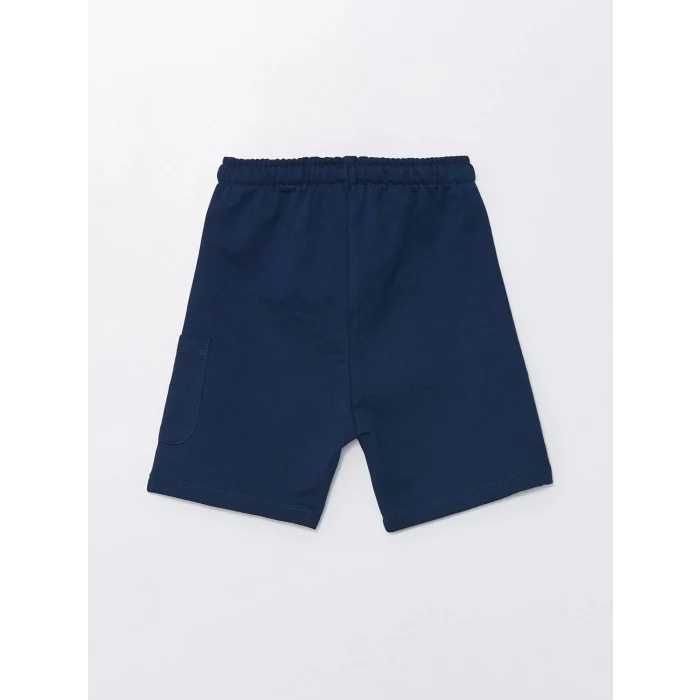 LCW Kids Yeşil Bisiklet Yaka Kısa Kollu Nakışlı Erkek Bebek Tişört ve Şort 2li Takım