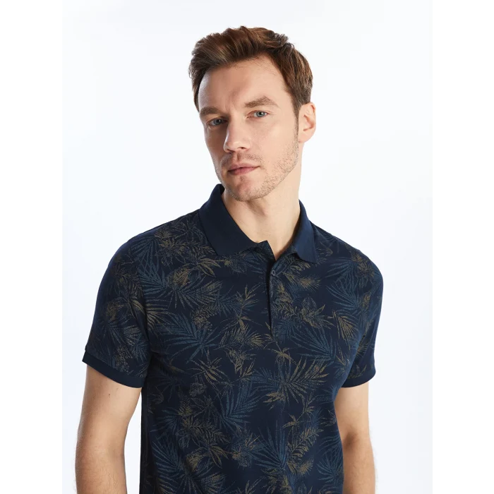 SOUTHBLUE Lacivert Polo Yaka Kısa Kollu Desenli Penye Erkek Tişört